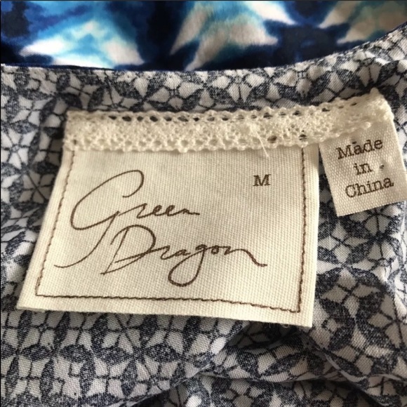 NWT Green Dragon Boho Fringe Tank Top - Picture 3 of 8